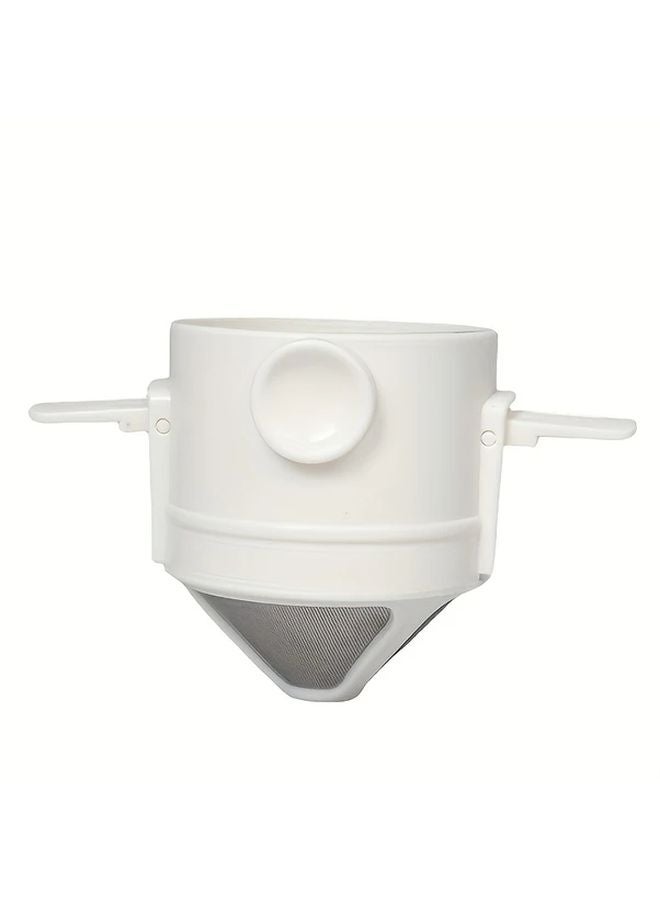 White Stainless Steel Portable Foldable Coffee Filter For Hand Pour Over Brewing - Image 1