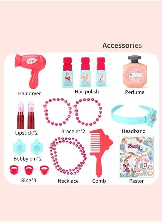 BAYBEE Kids Beauty Set Makeup Kit For Girls With Dressing Table And Chair Mirror Music Pretend Play Toys For Girls Role Play Toys Beauty Set For Kids Girls Kids Make Up Set Toys For Girls 3+Years  - Image 5