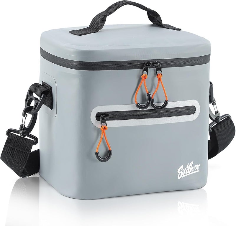 Sydioor Mini Cooler Lunch Bag 7 Can Insulated Ice Chest Box for Men Women Waterproof LeakProof Portable Lunch Box for Work Beach Drink Travel Camping Picnic Small Gray - Image 2