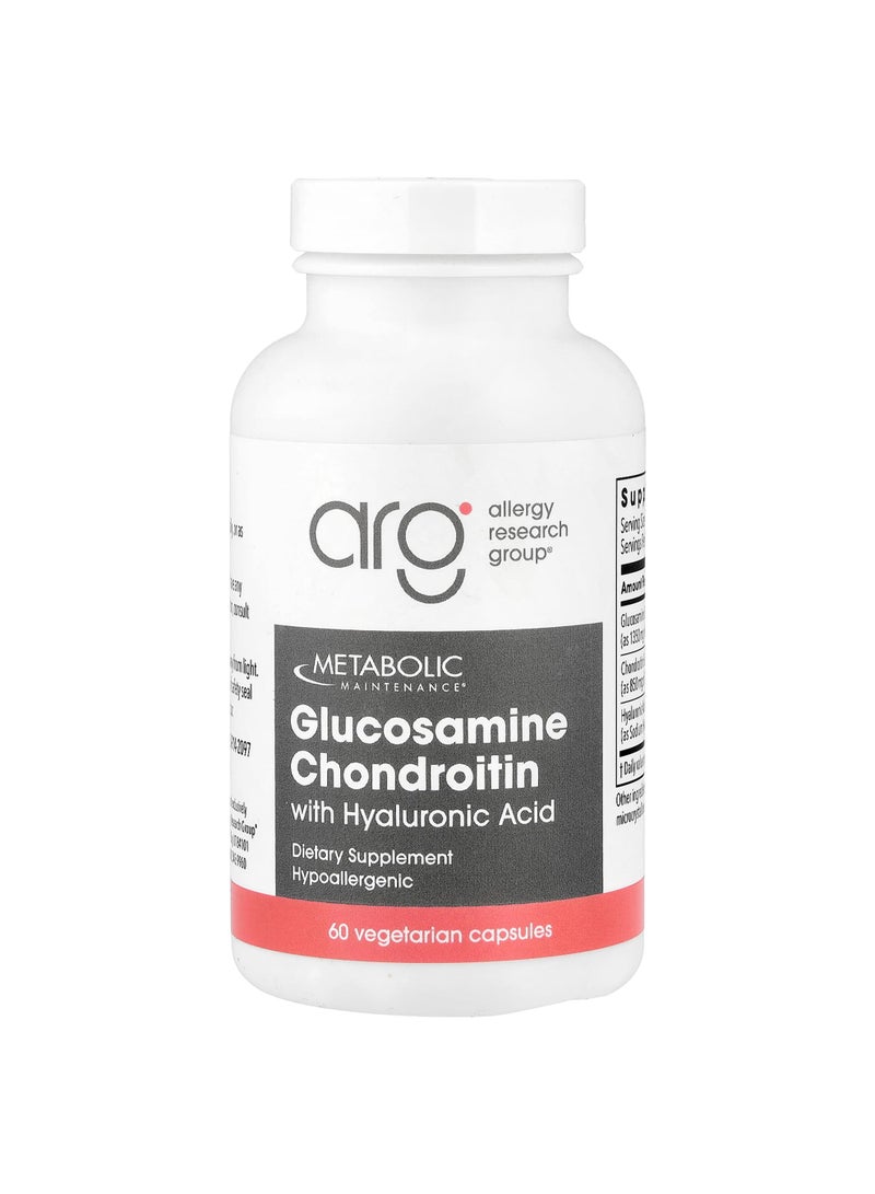 Metabolic Maintenance Glucosamine Chondroitin with Hyaluronic Acid, 60 Vegetarian Capsules