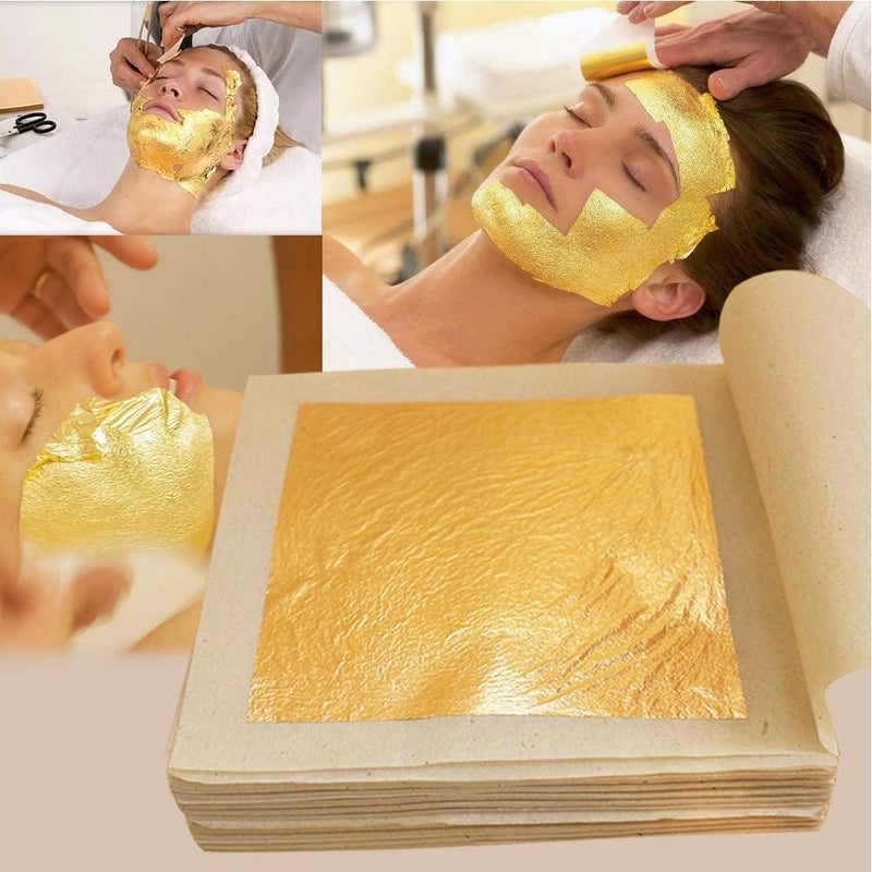 GSWC 24k Pure Edible Gold Vark Golden Leaf 50MMx50MM Gold Foils 25 Sheets for Cake Sweets ayurvedic Medicine face Treatment Anti Aging spa 25 - Image 4
