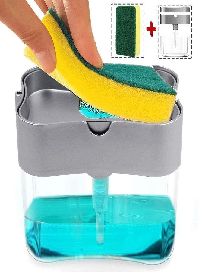 MACLOOM 2 in 1 Soap Pump Plastic Dispenser for Dishwasher Liquid Holder (Random Colour 385 ml) - Image 4