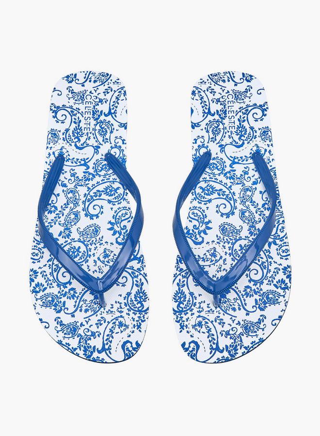 Celeste Women Paisley Print Flip Flops - Image 1