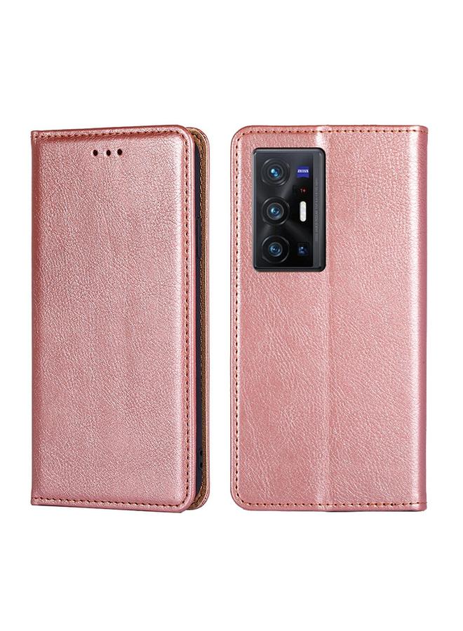 erorex Case For vivo X70 Pro Plus Gloss Oil Solid Color Magnetic Leather Phone Case - Image 1