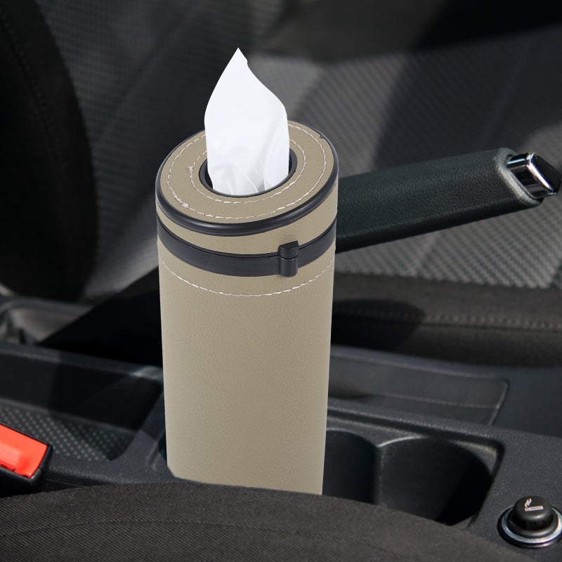 1Pc Car Round Tissue Box Holder Napkin Dispenser Tissue Paper Storage Container - Image 5