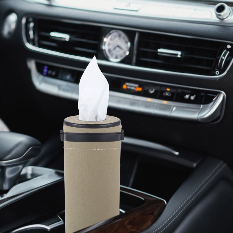 1Pc Car Round Tissue Box Holder Napkin Dispenser Tissue Paper Storage Container - Image 3