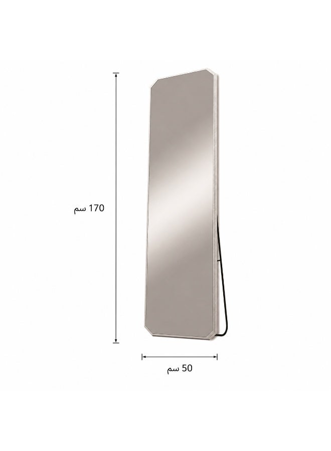 alsaada home Full-Length Free Standing Floor Mirror with Wheels & Metal Frame, 170x50 cm - SILVER - Image 3