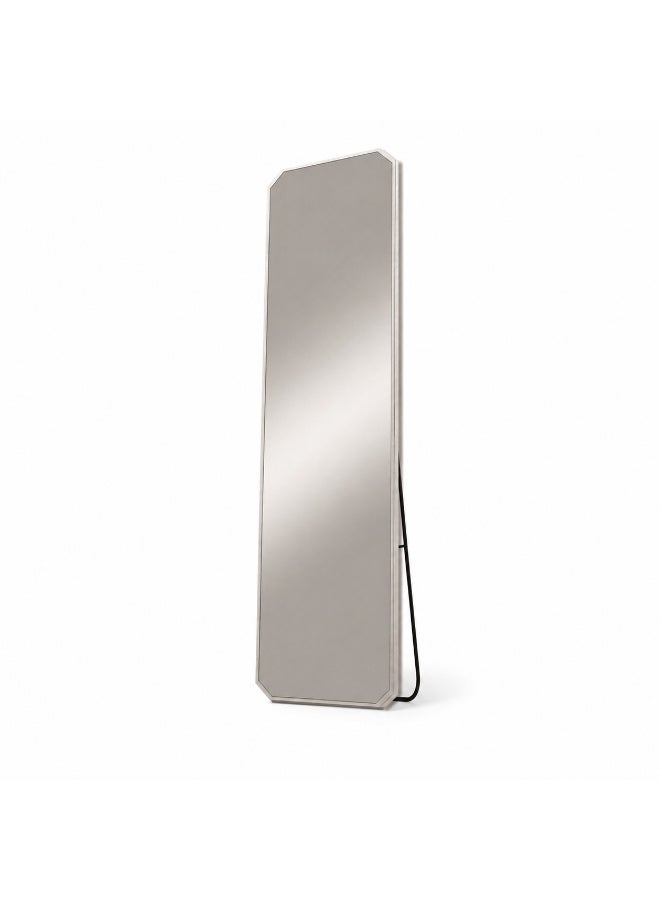 alsaada home Full-Length Free Standing Floor Mirror with Wheels & Metal Frame, 170x50 cm - SILVER - Image 1