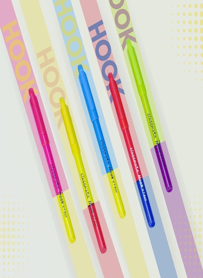 Classmate Hook Ball Pen Play Series | 0.7 mm Tip | Smooth Writing | Multicolor | Pack of 10 | Blue Ink - Image 5