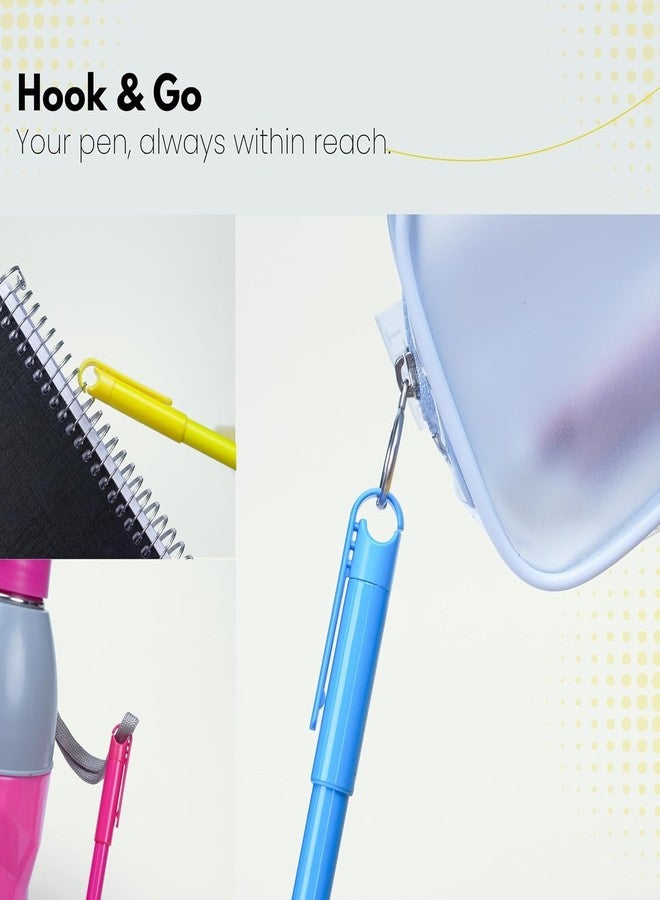 Classmate Hook Ball Pen Play Series | 0.7 mm Tip | Smooth Writing | Multicolor | Pack of 10 | Blue Ink - Image 2
