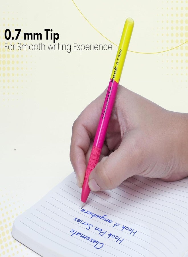 Classmate Hook Ball Pen Play Series | 0.7 mm Tip | Smooth Writing | Multicolor | Pack of 10 | Blue Ink - Image 4
