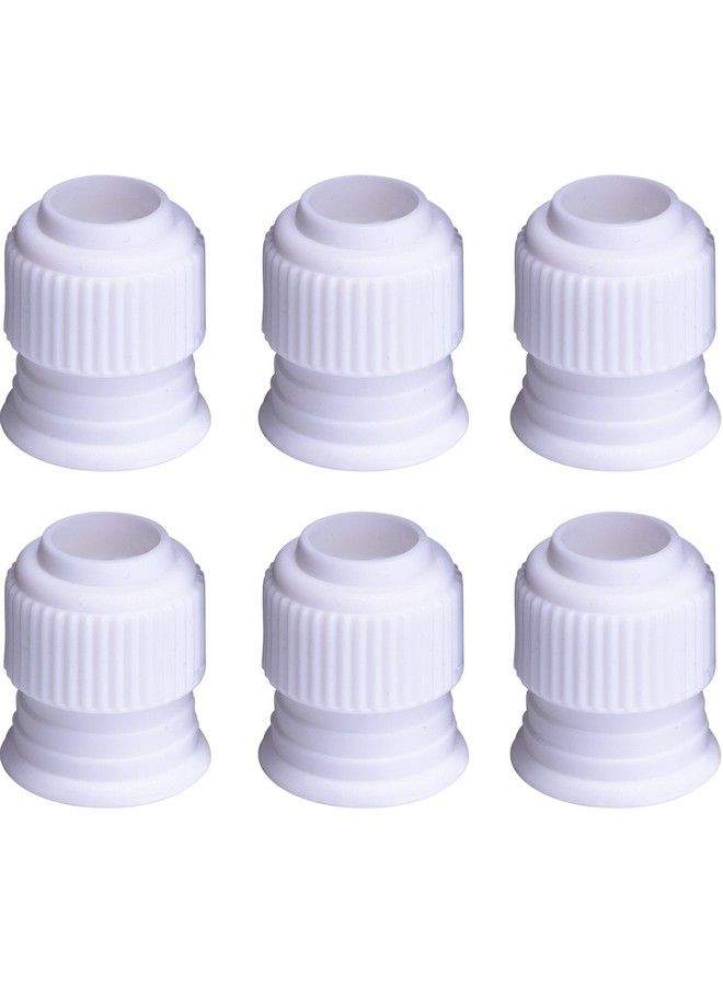Shappy Plastic Standard Couplers Cake Decorating Coupler Pipe Tip Coupler For Icing Nozzles White (6 Pack) - Image 2
