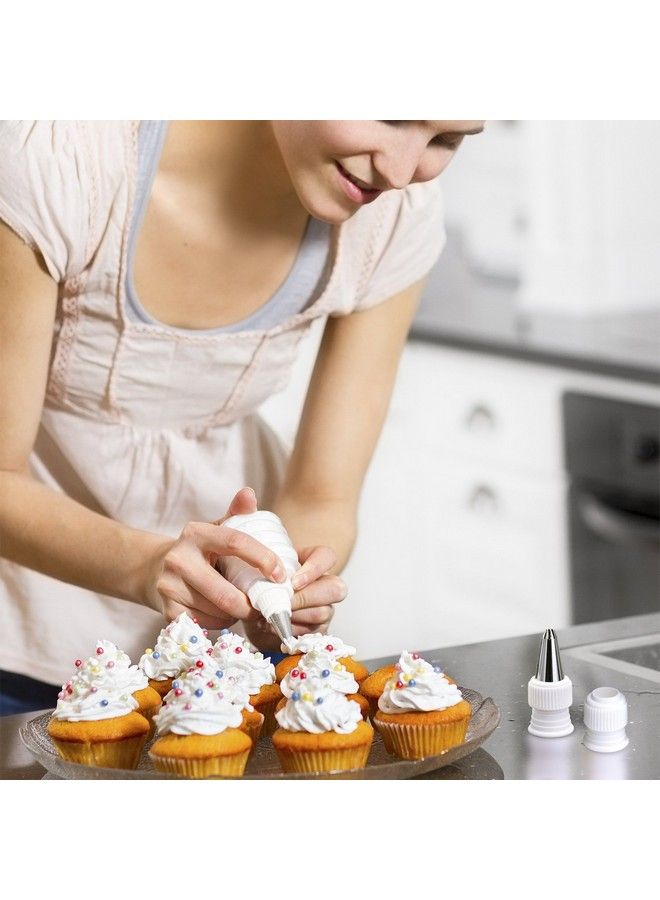 Shappy Plastic Standard Couplers Cake Decorating Coupler Pipe Tip Coupler For Icing Nozzles White (6 Pack) - Image 4