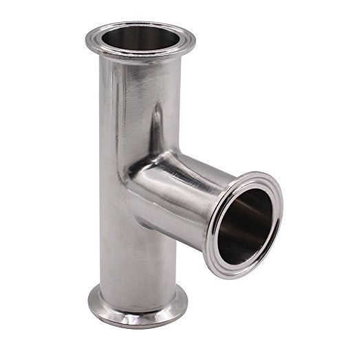 DERNORD Clamp Tee 3 Way Stainless Steel 304 Sanitary Fitting Fits 1.5" Tri-clamp, 38mm Pipe OD - Image 1