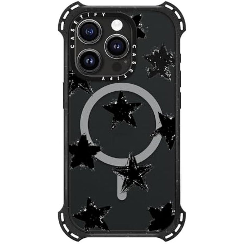 Casetify Bounce iPhone 15 Pro Case 【6X Military Grade Drop Tested / 21.3ft Drop Protection/Compatible with Magsafe】 - Star Marks - Triple Black - Image 4