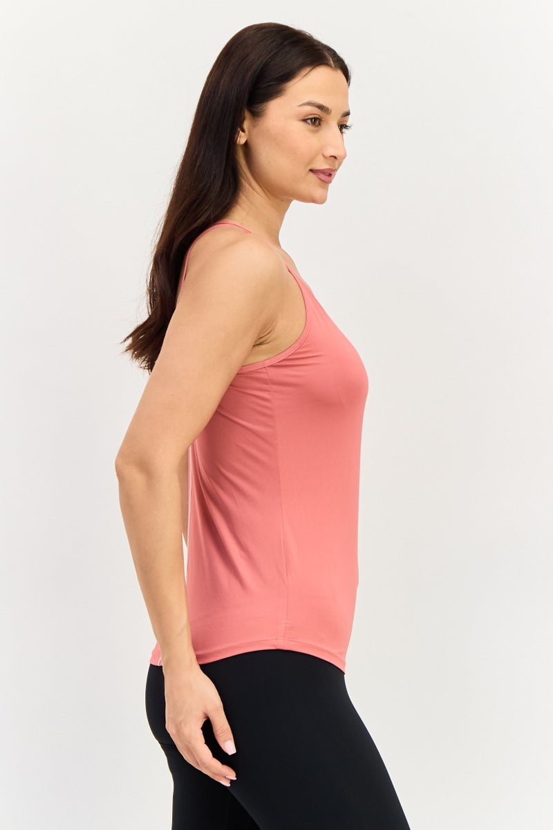 Nike Women Slim Fit Sleeveless Training Tank Top, Dusty Pink - Image 4