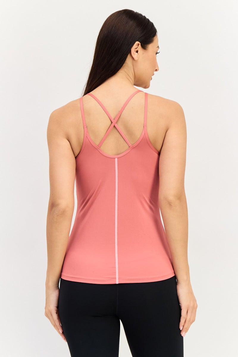 Nike Women Slim Fit Sleeveless Training Tank Top, Dusty Pink - Image 3