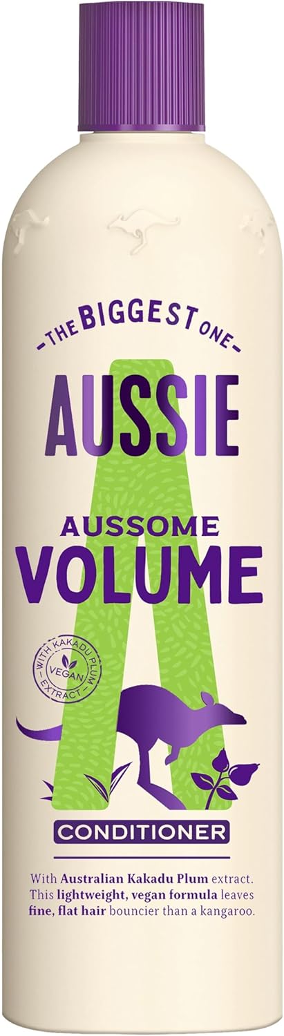 Aussie Aussome Volume Conditioner Lightweight Vegan Formula Brings Fullness Bounce Back To Fine Flat Hair With Kakadu Plum Extract Cruelty Free 470ml