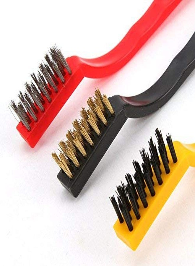 HiFam Wire Brush Set | Plastic Cleaning Tool Kit Wire Brushes | Brass, Nylon, Stainless Steel Bristles | Pack of 3 | - Image 2
