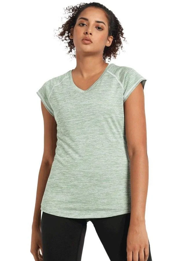 زيسي تي شيرت نسائي بياقة على شكل حرف