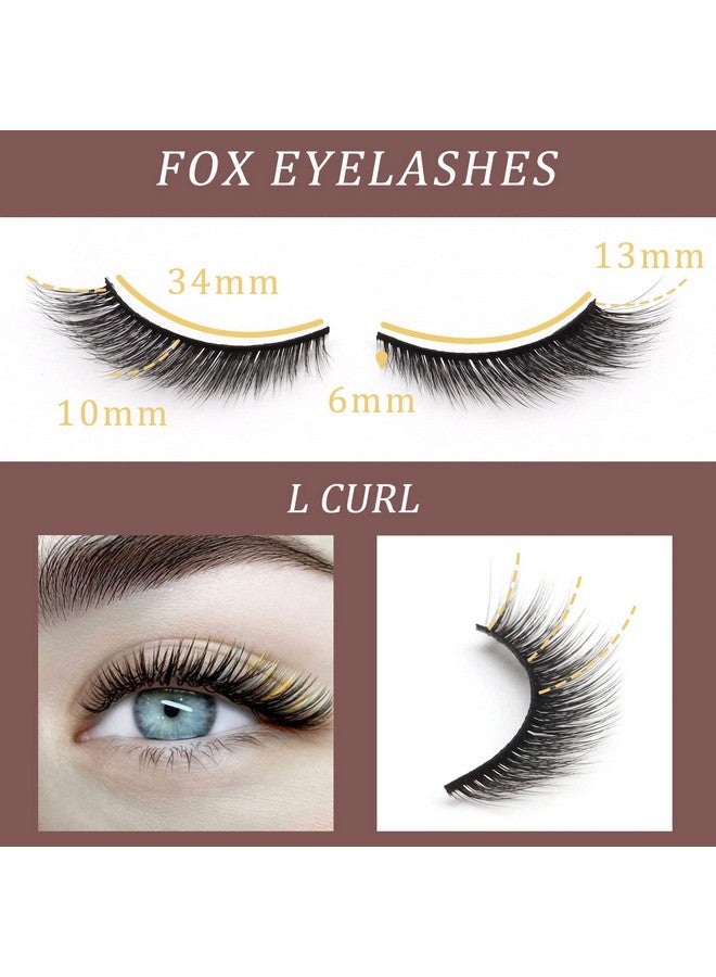 Veleasha مجموعة رموش صناعية ناعمة ومجعدة من Fox Eye Lashes، مكونة من 5 أزواج، رموش صناعية خفيفة الوزن وناعمة على شكل عين القطة من Bratz لمكياج عيون الدمية (Foxy 04) - Image 4