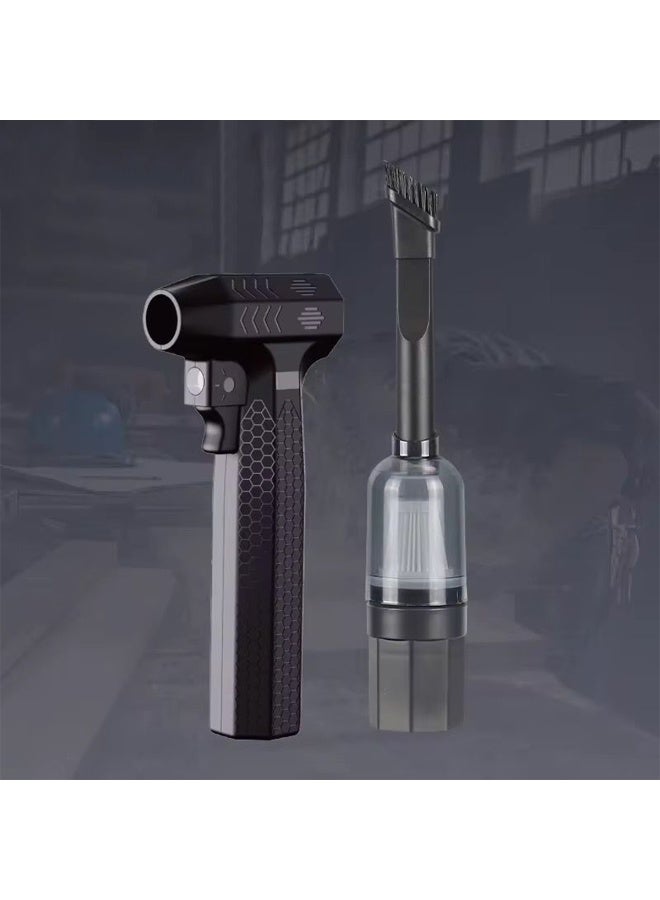 بلو فاير مكنسة يدوية لاسلكية مع منفاخ توربو – مكنسة سيارة محمولة متعددة الوظائف، 3 سرعات، بطارية مزدوجة 10000mAh، شاشة LED، شحن Type-C واستخدام كباور بنك للتنظيف المنزلي والمكتبي والسفر - Image 2