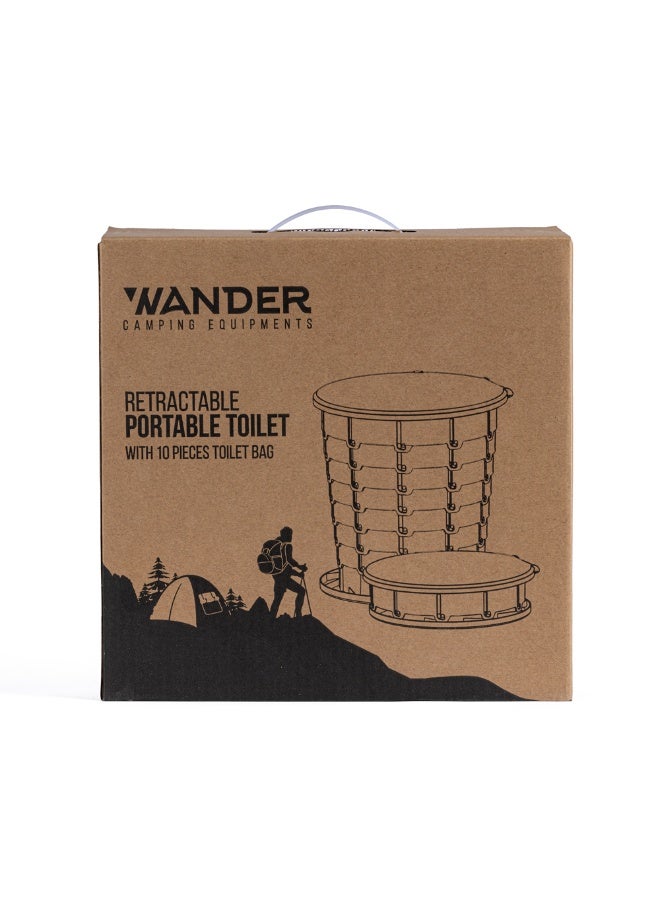 واندر مرحاض متنقل قابل للطي مع 10 أكياس غيار - Image 2