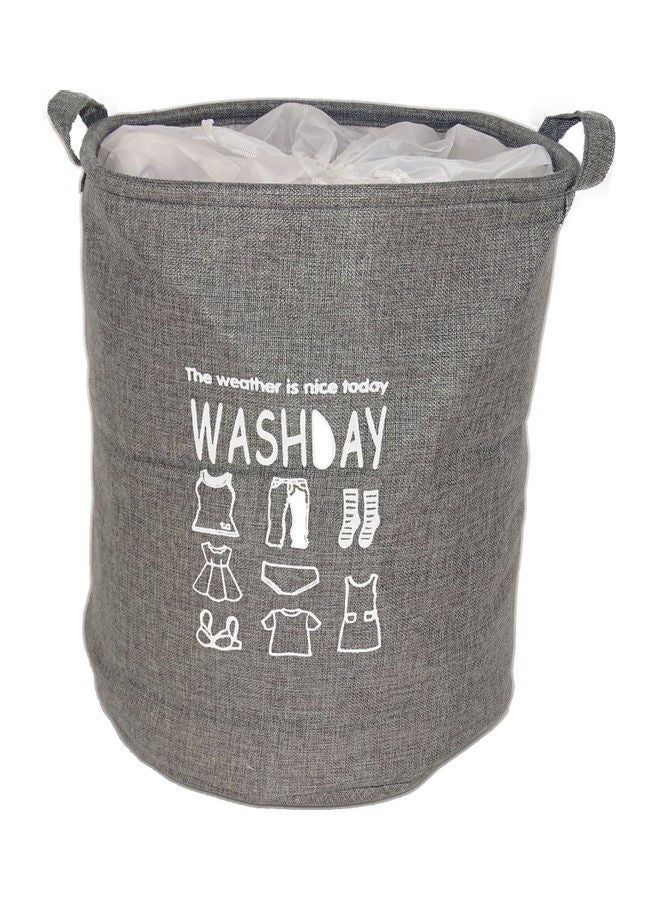 Loquat Printed Laundry Basket Grey/White