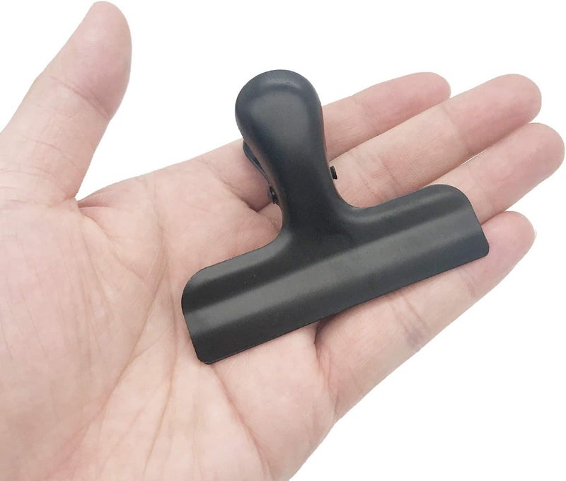 MYYZMY 8 Pack Metal Chip Clips, 3 Inch Wide Stainless Steel Heavy Duty Food Bag Clips, Black - Image 2