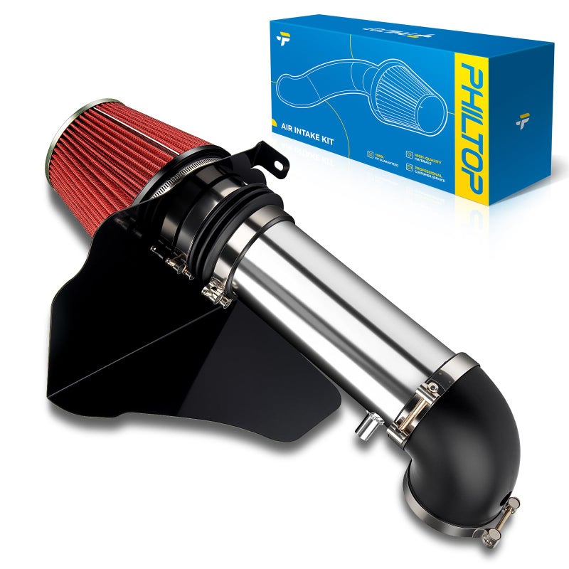 PHILTOP Cold Air Intake Kit with Filter Heat Shield Compatible With Dodge Charger 20062019 Challenger 20082019 Magnum 20052008 Compatible With Chrysler 300 20052019 57L 61L V8 Red