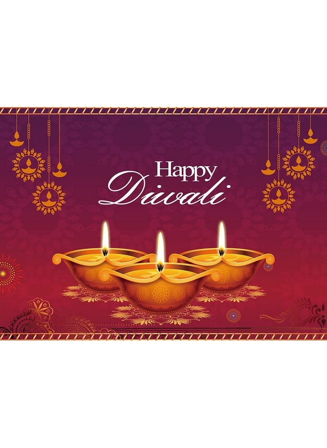 Fanghui - Happy Diwali Theme Photography Background India Diwali Candle Burning Photo Backdrops Laxmi Happy For Festival Of Lights Party Decor Cake Table Banner Props Supplies 8X6Ft - Image 1