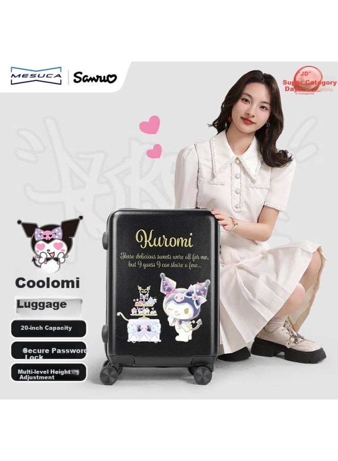 Mesuca X Kuromi 20-inch Cute Children's Luggage With Password Lock, Carry-on Suitcase - Image 1