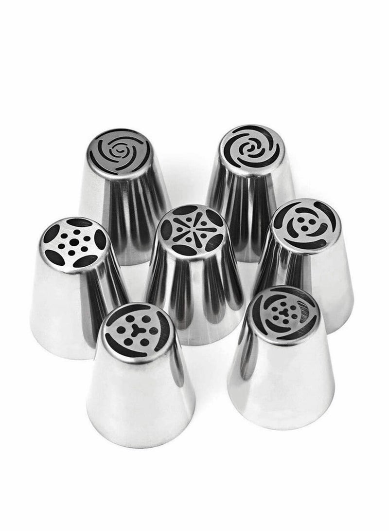 Y&D Russian Piping Tips Set 14 Pieces All in One Cake Decorating Supplies Kit 12 Icing Couplers and Bags Professional Baking Frosting Tools for Cupcakes Mould Cup (14pcs) - Image 2