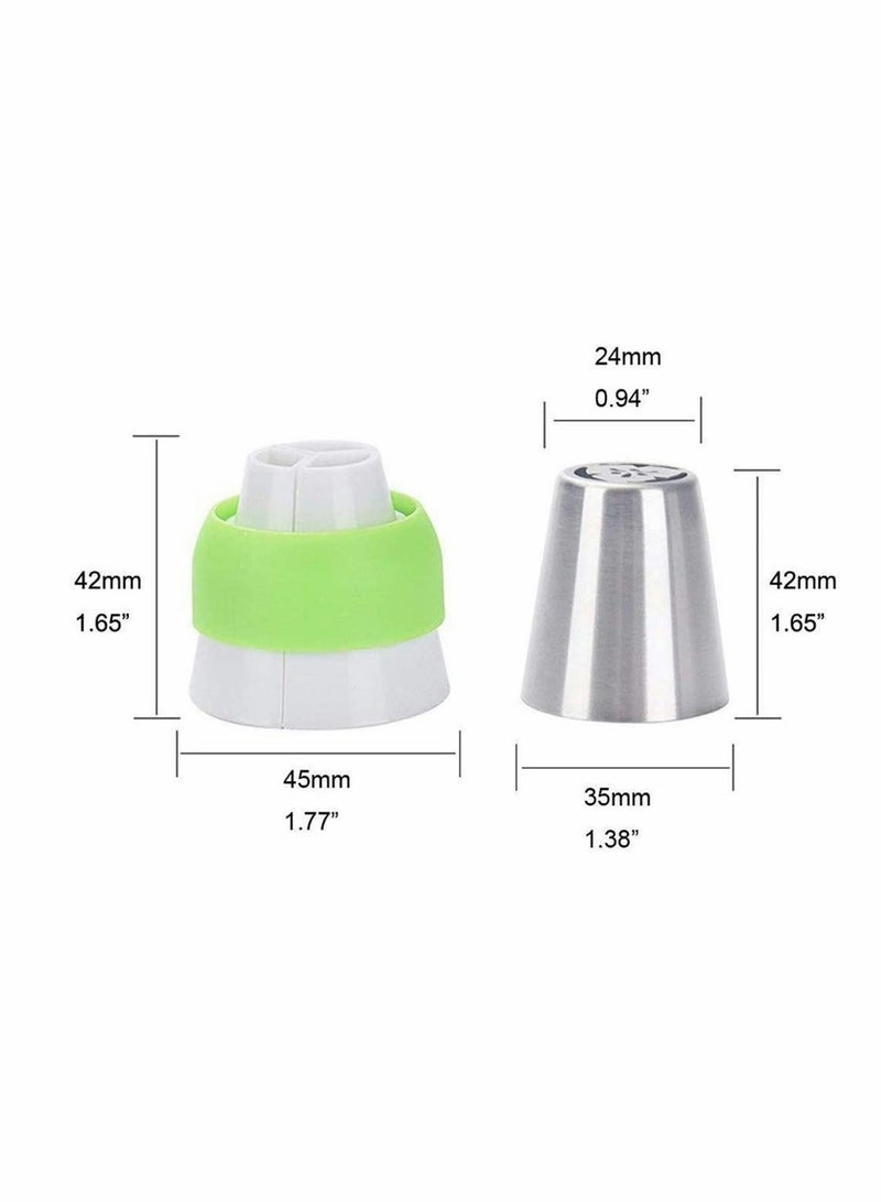 Y&D Russian Piping Tips Set 14 Pieces All in One Cake Decorating Supplies Kit 12 Icing Couplers and Bags Professional Baking Frosting Tools for Cupcakes Mould Cup (14pcs) - Image 3