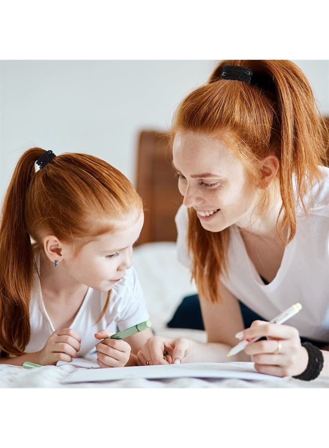 Chuangdi 12 Pieces Cotton Hair Ties Braided Hair Bands Elastic Hair Ties Ropes Braided Ponytail Holders Hair Accessories for Women Girls Thick Heavy and Curly Hair (Black) - Image 4