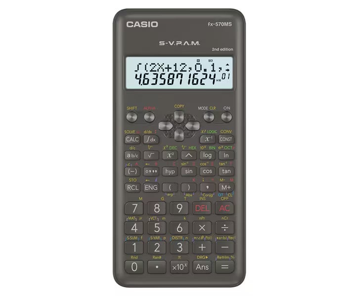 Casio FX-570MS-2 Scientific Calculator with 401 Functions, Natural Textbook Display, Multi-Line Screen & Hard Cover black - Image 1
