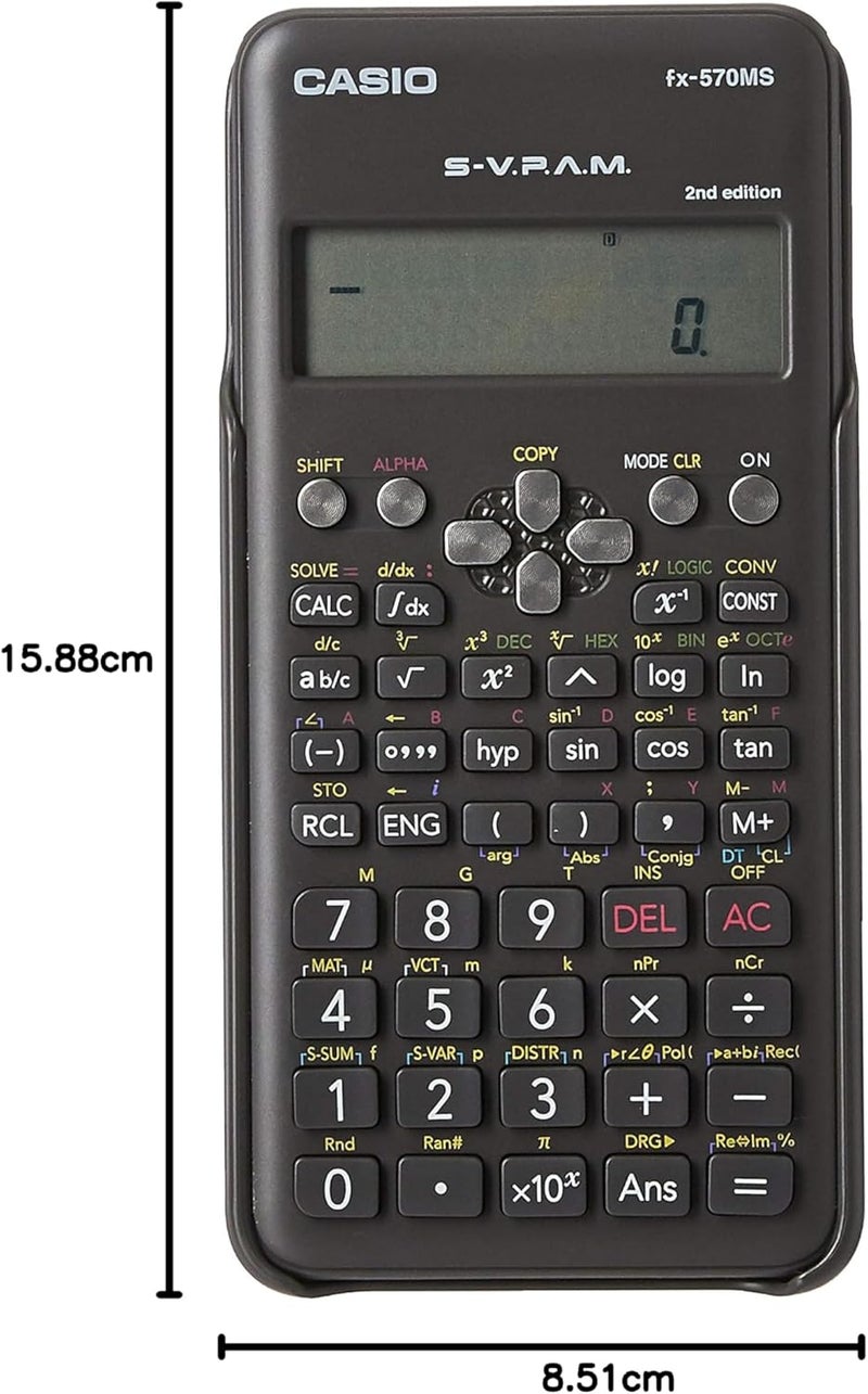 Casio FX-570MS-2 Scientific Calculator with 401 Functions, Natural Textbook Display, Multi-Line Screen & Hard Cover black - Image 2