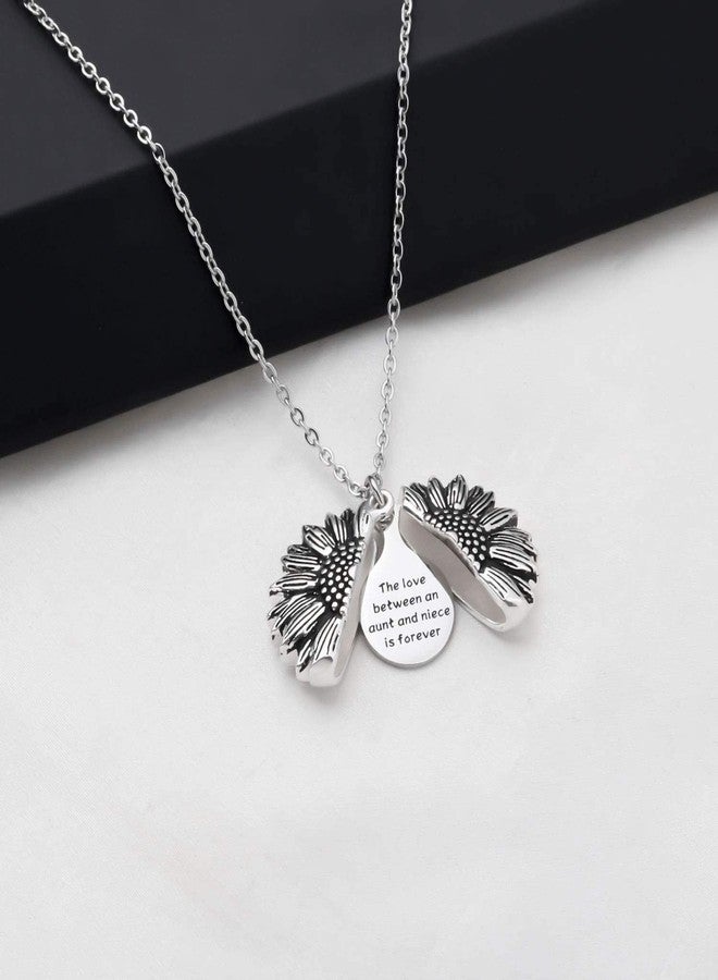 WUSUANED Aunt And Niece Gift The Love Between An Aunt And Niece Is Forever Necklace Sun Flower Pendant Necklace Relationship Jewelry - Image 4