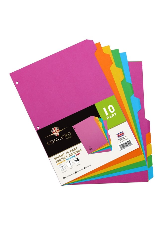 10 Part Dividers - 1 Pack Of 10 Tab Set, 3-Ring Binder Compatible, 8 1/2 X 11 Inches - Bright Colors - pzsku/Z9E7BBEA1C569DD58066AZ/45/_/1731922245/9d25a22e-5ce5-44a2-8c9f-2260388ba080