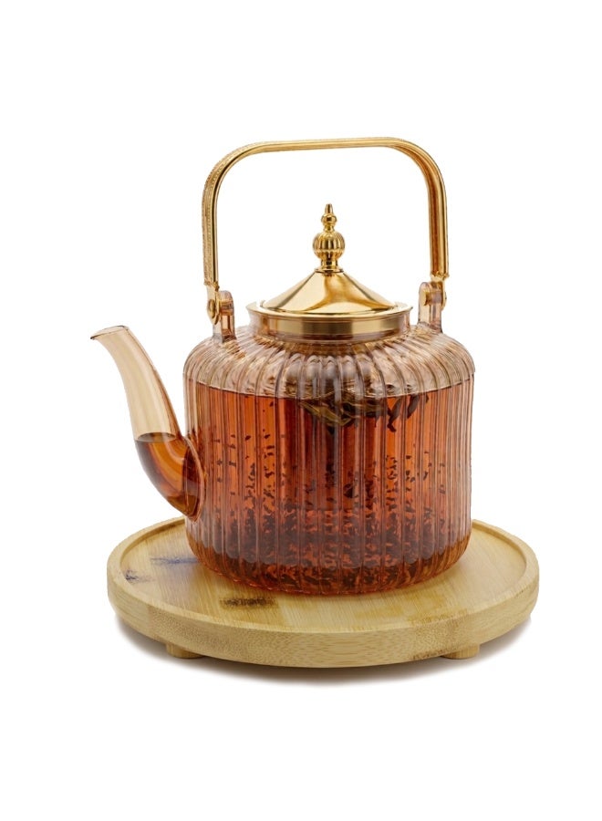 Reko Glass Teapot 800ML Borosilicate Glass Teapot, Teapot With Glass Infuser, Tea Pot (800ml) - Image 1