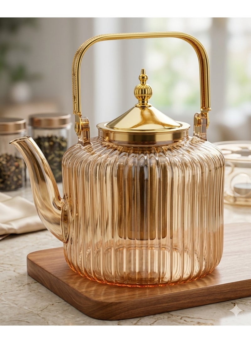 Reko Glass Teapot 800ML Borosilicate Glass Teapot, Teapot With Glass Infuser, Tea Pot (800ml) - Image 5