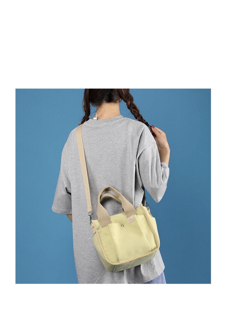 Excefore - Large Capacity Multi-Pocket Handbag, Canvas Bag with Handle, Canvas Handbag for Women, Durable Multi Pocket Shoulder Bag, Reusable Wear Resistant Tote Purse - Image 1