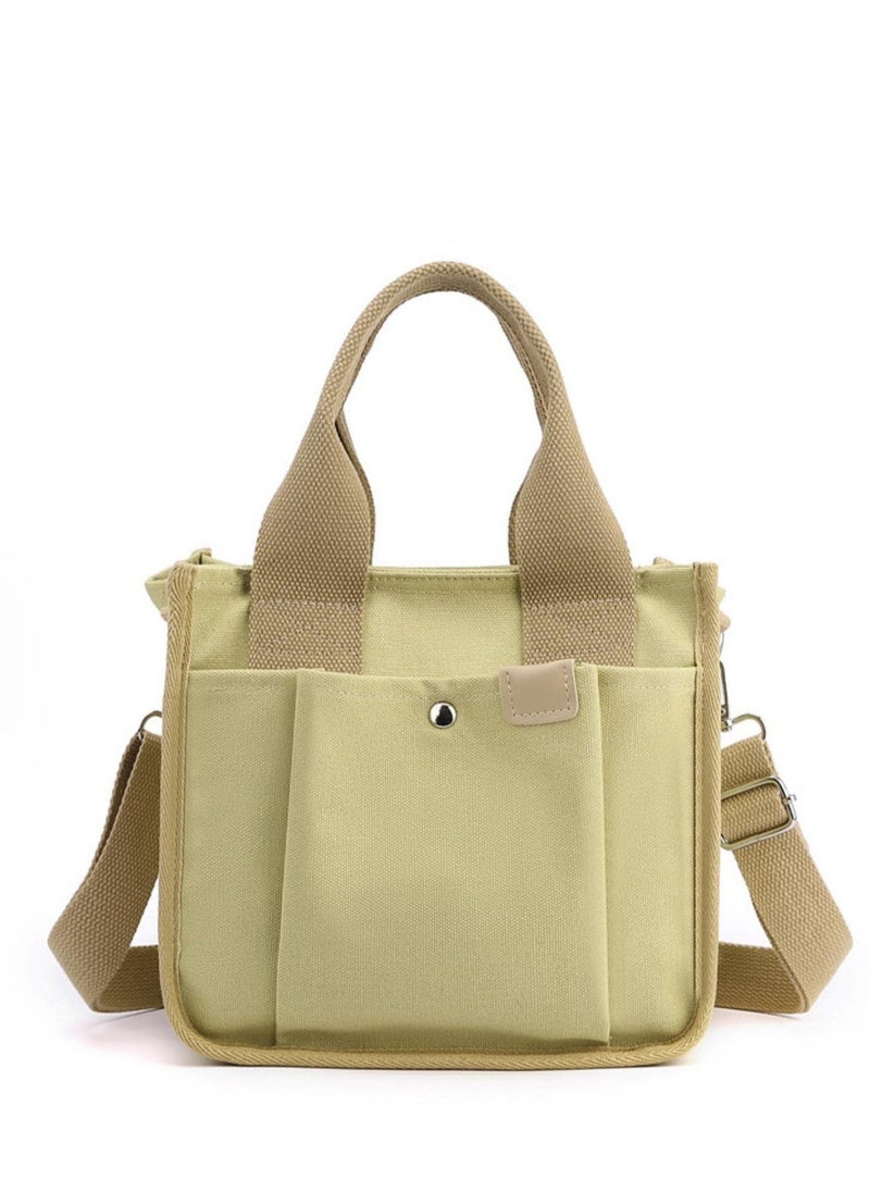 Excefore - Large Capacity Multi-Pocket Handbag, Canvas Bag with Handle, Canvas Handbag for Women, Durable Multi Pocket Shoulder Bag, Reusable Wear Resistant Tote Purse - Image 1