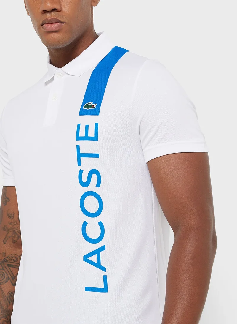 LACOSTE Logo Detailed Collared Neck Polo Shirt