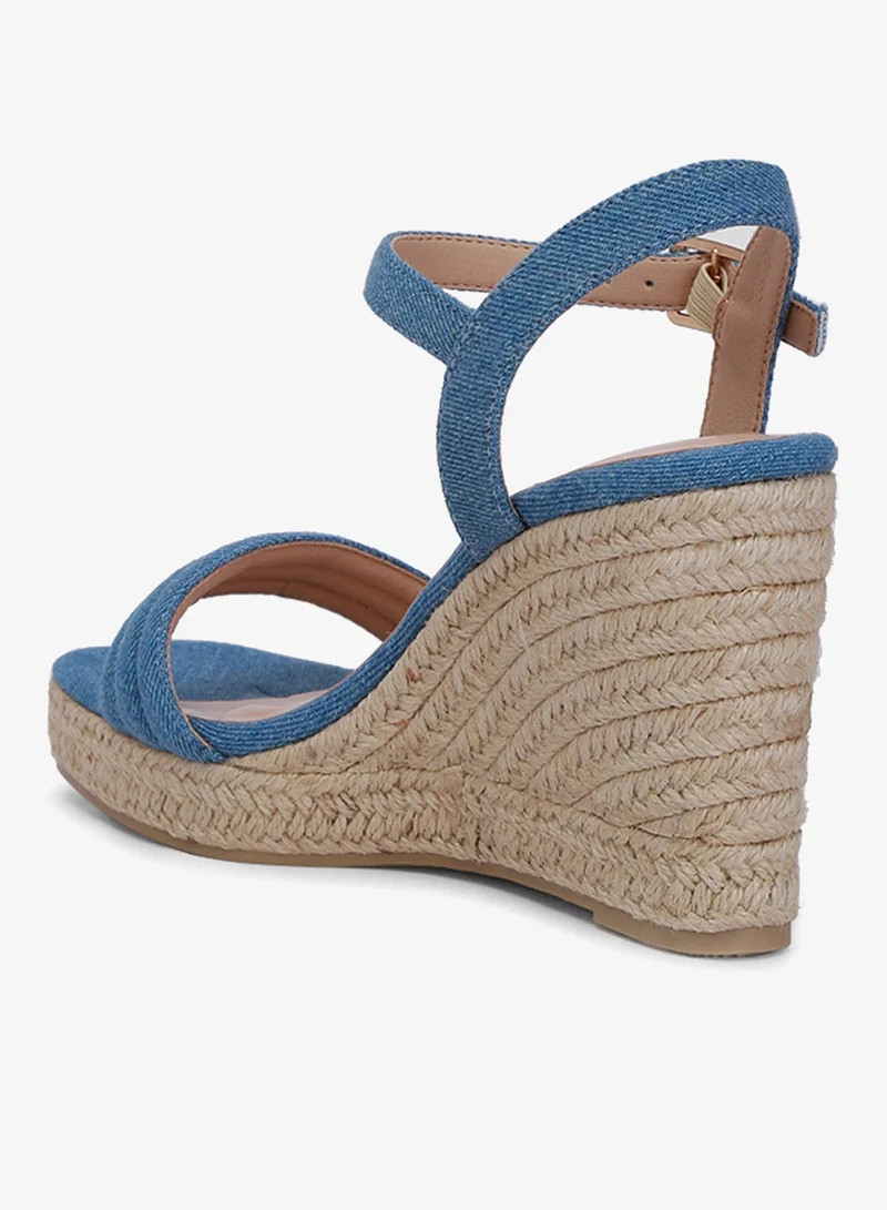 London Rag Denim Espadrilles High Wedge Sandals in Denim for Women | Best Price UAE