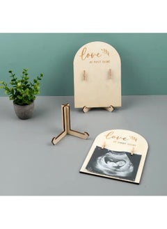 Just Quality Charming wooden photo frame with 2 wooden clips, a wooden gift for expectant mothers, a photo prop for displaying ultrasound pictures on both sides, suitable for New Year, Valentine's Day, and Mother's Day gifts  - Image 4