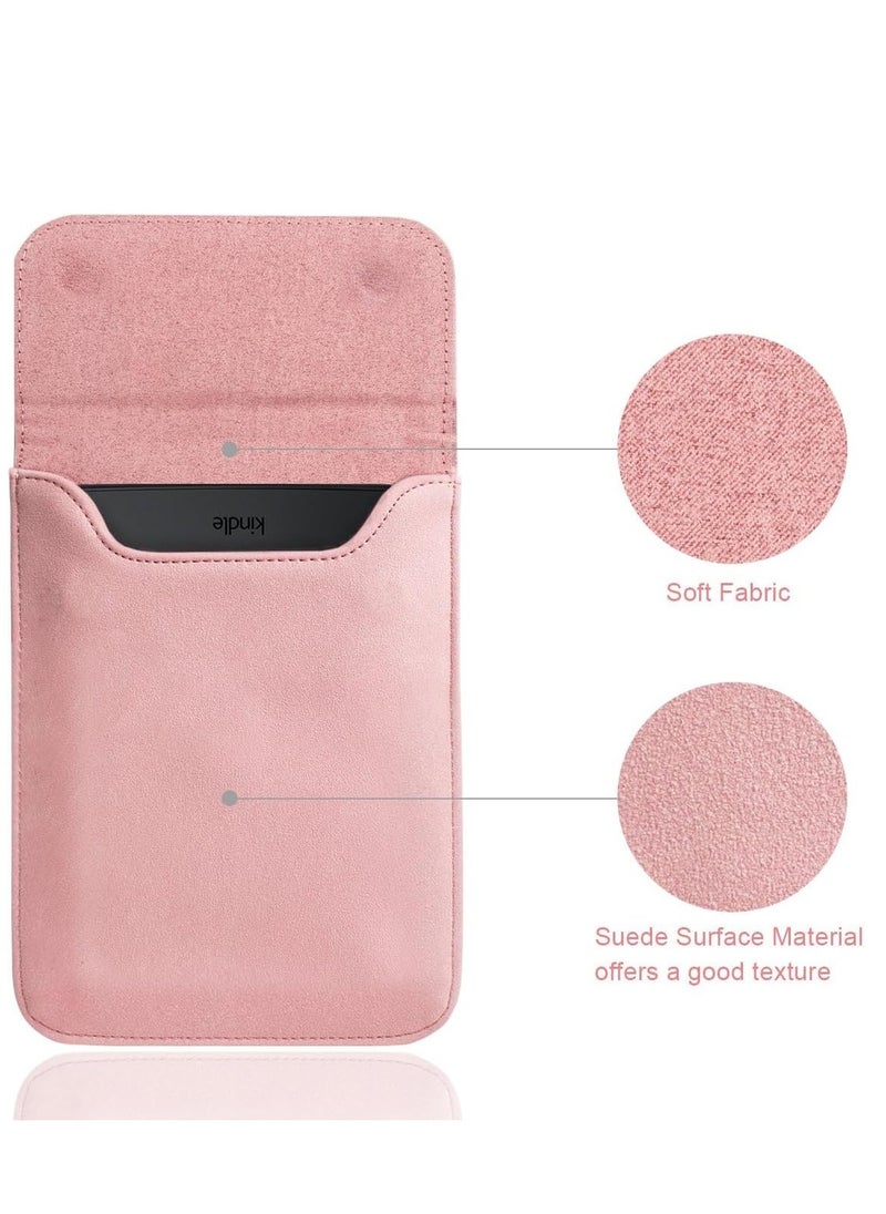 SYOSI 6.8 Inch Sleeve for All-New Kindle 2022/Kindle 2019/Kindle Paperwhite/Kindle Voyage/Kindle (8th Gen, 2016)/Kindle 4/5/Kindle Touch Protective Pouch Bag Case Cover, Pink  - Image 5