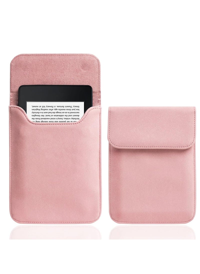 SYOSI 6.8 Inch Sleeve for All-New Kindle 2022/Kindle 2019/Kindle Paperwhite/Kindle Voyage/Kindle (8th Gen, 2016)/Kindle 4/5/Kindle Touch Protective Pouch Bag Case Cover, Pink  - Image 1