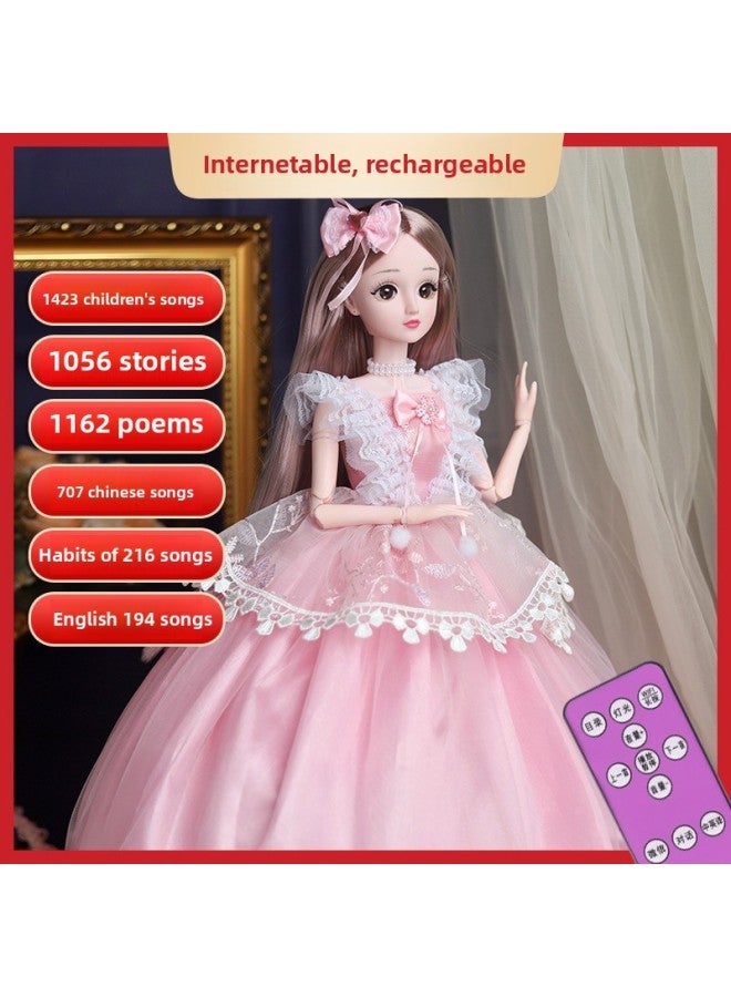 #60cm Doll Size Dress Up Princess Suit Talking Toy Girl Doll Birthday Gift-Color:60cm 【winkable】 Susan Na-Height:Music Version (send Gift Package B) Gift Box - Image 2
