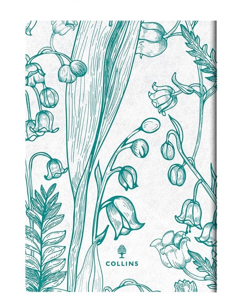 Collins Debden Tara A5 Ruled Notebook White with Green Floral Design Wear Resistant Covers and 192 Pages Premium Cream Paper - Image 4